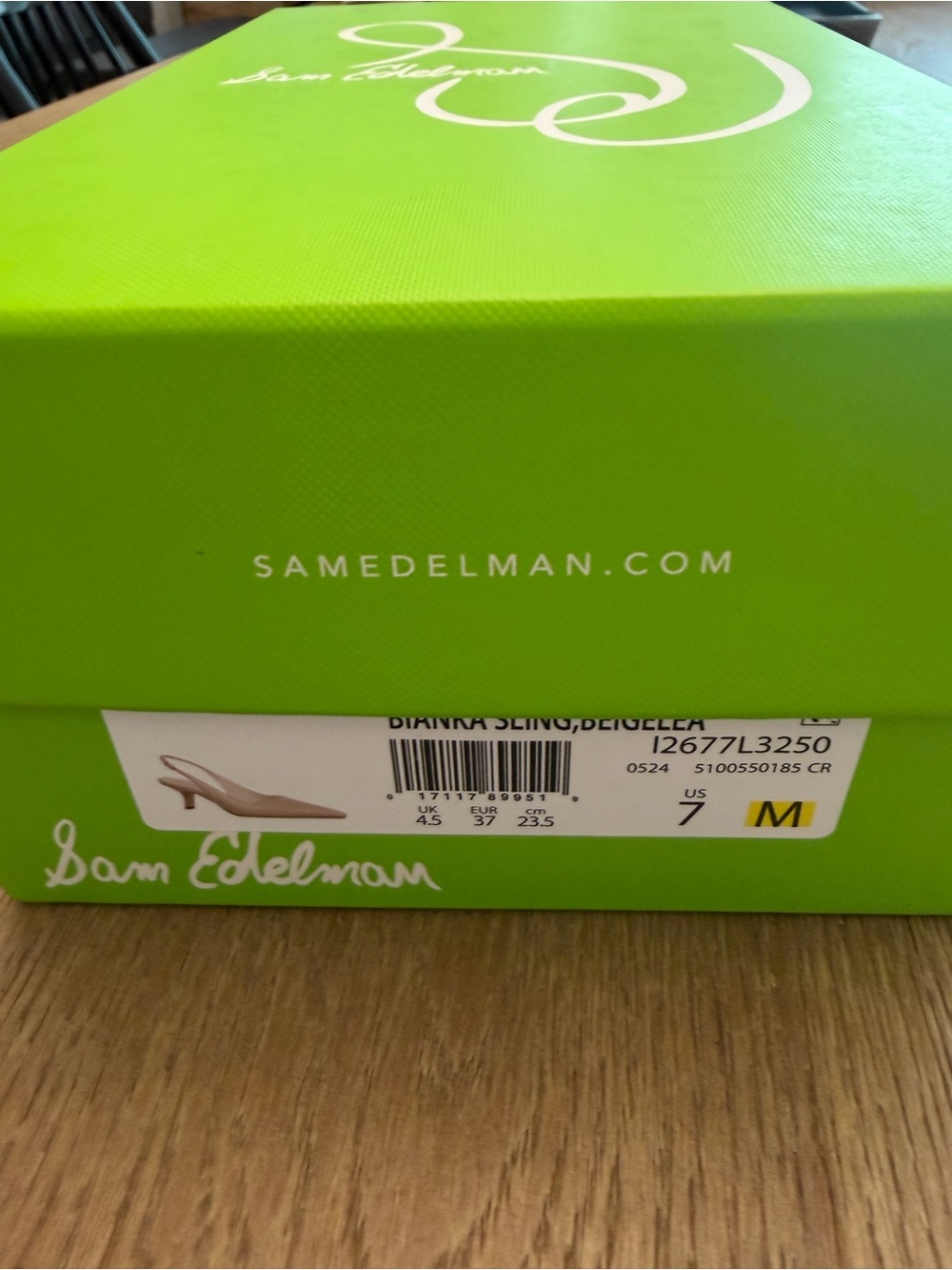 Sam Edelman Bianka Slingback Kitten Heels in Beige Leather - Picture 2 of 6